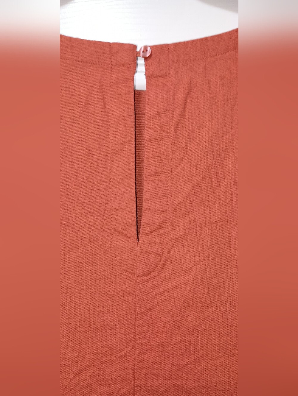 Burnt Orange Linen Blend Sleeless Dress Size XL - Picture 3 of 6